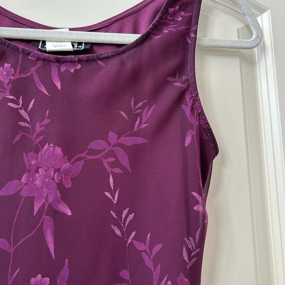 Vintage City Triangles floral sheer maxi dress. Whimsigoth. Vampy. Y2k. Purple - Picture 2 of 13